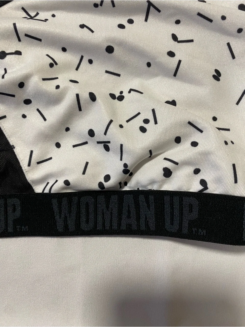 Lucy Black and White Speckle Mesh Racerback Sports Bra